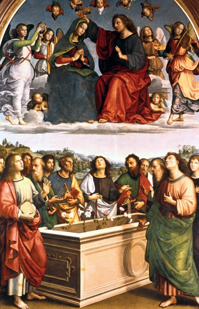 Jungfru Oddi-altarets kröning, 1502-1503 av Raffaello Sanzio Raphael