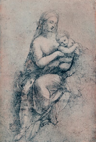 Jungfrun och barnet, studie för Madonna di Foligno, c1511. 1903 av Raffaello Sanzio Raphael