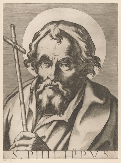 Sankt Filip St. Philip (titel på objekt) Kristus, Maria och de tolv apostelen (serietitel) The Sacred Apostolic College (serietitel) av Raffaello Schiaminossi