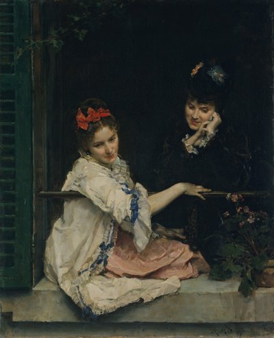 Flickor vid ett fönster, ca. 1875. av Raimundo de Madrazo y Garreta