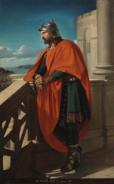 "Porträtt av den visgotiska kungen Ataulf (Athavulf, Atawulf eller Ataulf) (410-415) Målning av Raimundo de Madrazo och Garreta (1841-1920) 1888 Domstolspalatset Madrid av Raimundo de Madrazo y Garreta