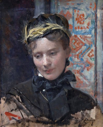 Portrait of a Lady - Målning av Raimundo de Madrazo y Garreta (1841-1920), Olja på duk 1885-1896 - National Gallery, London 49,5x40 av Raimundo de Madrazo y Garreta