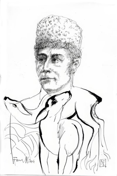 Franz Marc / teckning av Rainer Ehrt av Rainer Ehrt