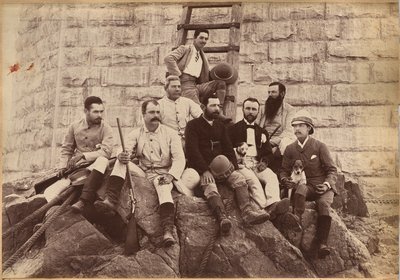 Personal från Messrs. Glover & Co., Sindhbron (verso) av Raja Deen Dayal