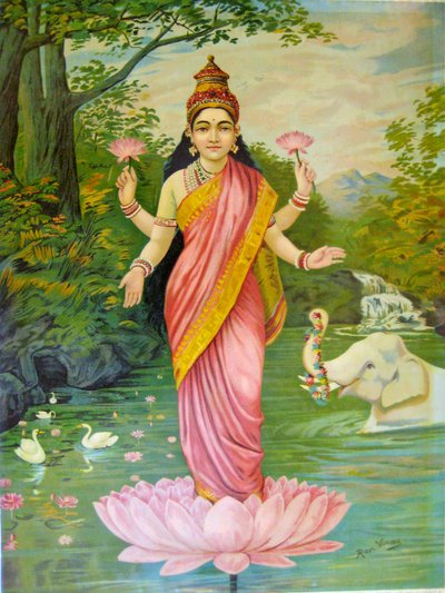 Lakshmi av Raja Ravi Varma av Raja Ravi Varma