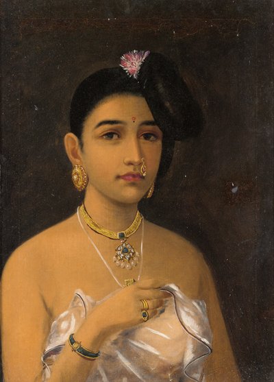 Maliyali Beauty (olja på duk) av Raja Ravi Varma