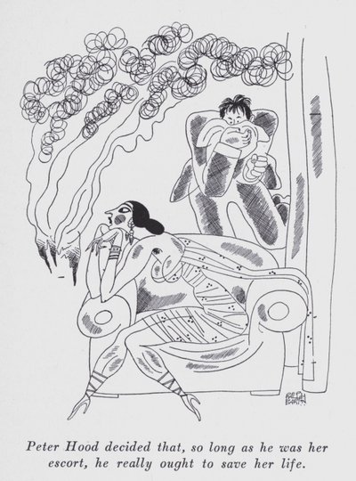 Illustration til "But Gentlemen Marry Brunettes" af Anita Loos (litho)swed av Ralph Barton