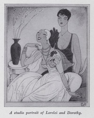 Illustration för "But Gentlemen Marry Brunettes" av Anita Loos (litho) av Ralph Barton