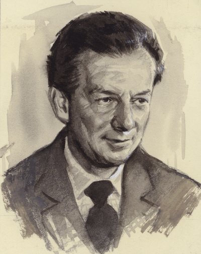 Benjamin Britten (gouache på papper) av Ralph Bruce