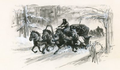 Dostojevskij och hans medfångar packades in i slutna slädar för den långa resan till Sibirien av Ralph Bruce