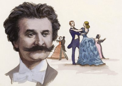 Johann Strauss den yngre (gouache på papper) av Ralph Bruce