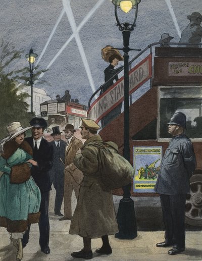 London under första världskriget (gouache på papper) av Ralph Bruce