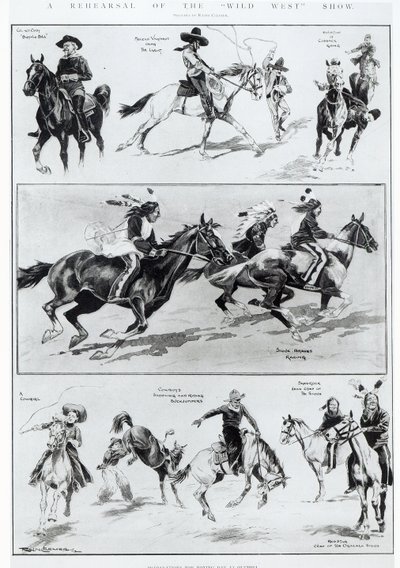 En repetition av Wild West Show på Olympia av Ralph Cleaver