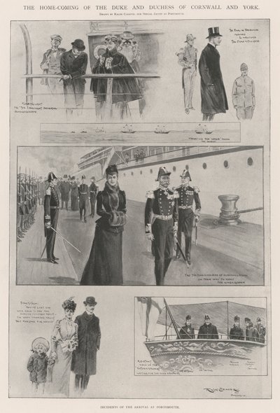 Hertigen och hertiginnan av Cornwall och Yorks hemkomst av Ralph Cleaver