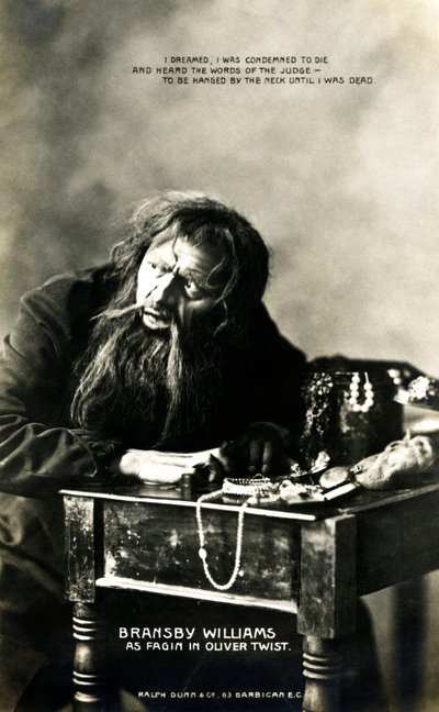 Bransby Williams 1870-1961, brittisk skådespelare, tidigt 1900-tal. av Ralph Dunn and Co.