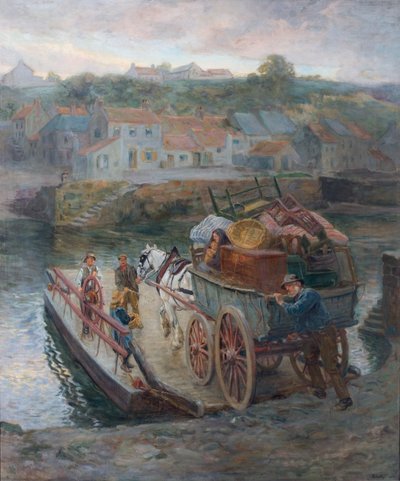 Crossing Hylton Ferry, 1912 av Ralph Hedley