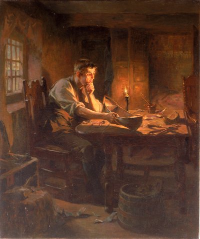 Invention of the Lifeboat, Willie Wouldhave, South Shields, 1789, 1896 av Ralph Hedley