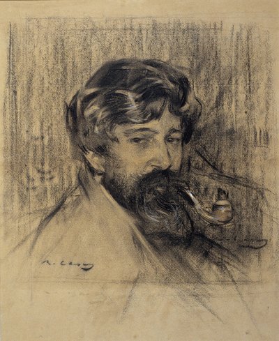 Porträtt av Santiago Rusiñol av Ramón Casas