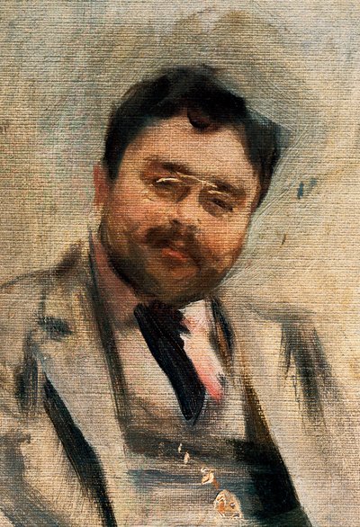Porträtt av Isaac Albeniz vid 34 år, detalj (olja på duk) av Ramon Casas i Carbo