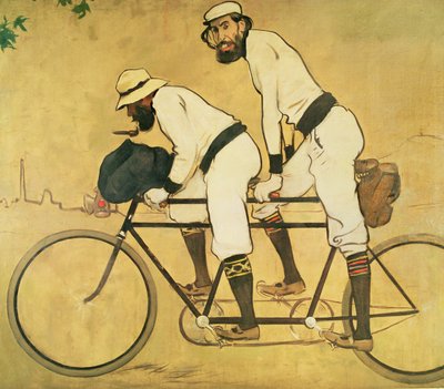 Självporträtt av Casas med Pere Romeu på en tandem av Ramon Casas i Carbo