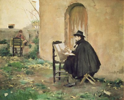 Rusinol och Casas målning av Ramon and Rusinol Santiago (1861 1932) Casas