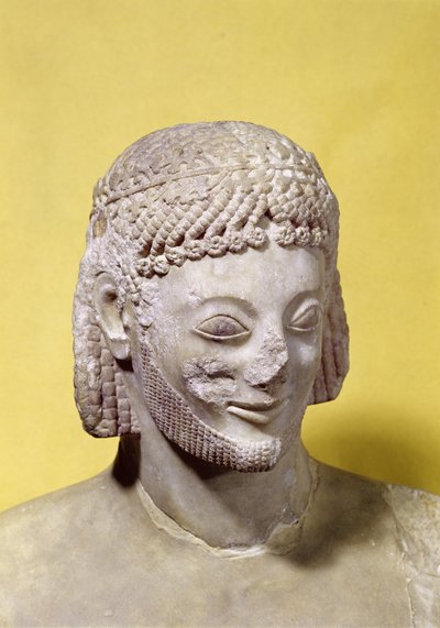 Head of the Rampin Rider, c.550-540 BC (marmor) av Rampin Master