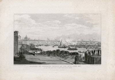 Waterloo Bridge, London, öppnar den 18 juni 1817 av Ramsay Richard Reinagle