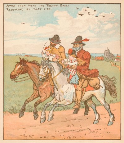 Away They Went The Pretty Babes, Joycing At That Tide c1878. av Randolph Caldecott