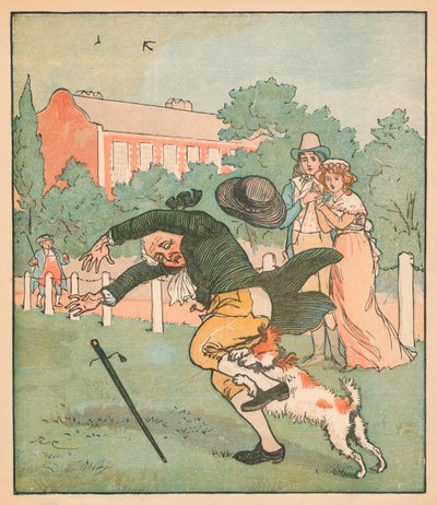 God man från Islington biten av hunden, c1879. av Randolph Caldecott