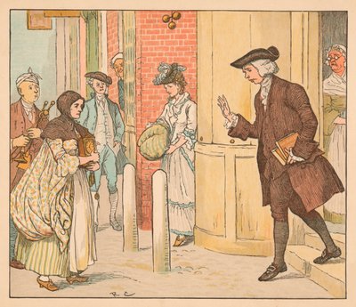 Människor utanför en pantbank, c1885, 1934. av Randolph Caldecott