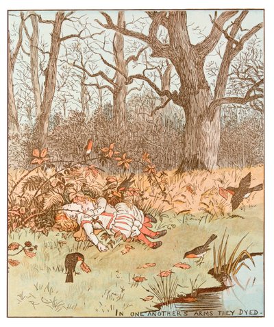 Scen från The Babes in the Wood, 1878 av Randolph Caldecott