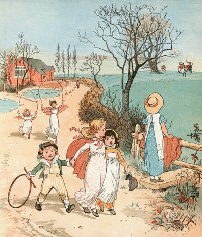 The Hunt (färglitografi) av Randolph Caldecott