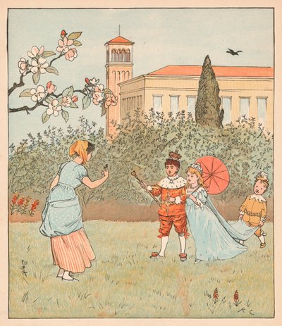 Pigan och Jenny Wren, 1880. av Randolph Caldecott