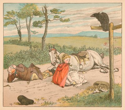 Stoet bröt sina knän och Bonden hans krona, c1885, 1934. av Randolph Caldecott