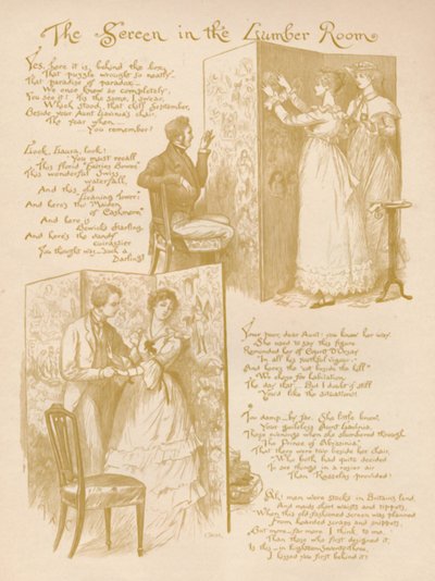 Skärmen i trärummet, 1886 av Randolph Caldecott