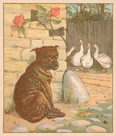 Hunden som oroade katten..., c1878. av Randolph Caldecott