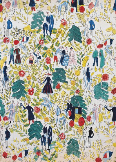 En promenad i skogen; La Promenade au Bois, ca 1919 (gouache på papper) av Raoul Dufy