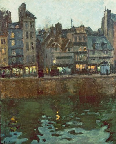 Skymning i hamnen i Le Havre (olja på duk) av Raoul Dufy