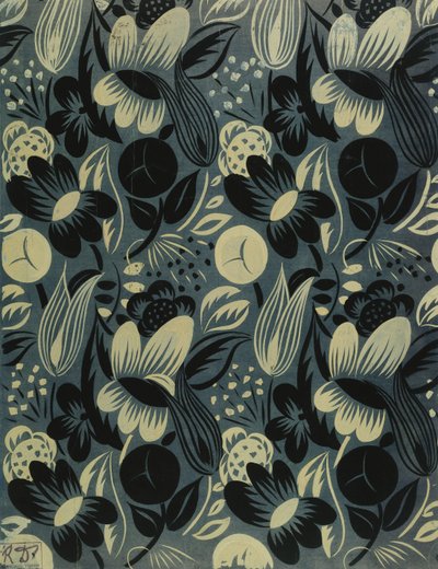 Blommor på blå bakgrund; Fleurs sur Fond Bleu av Raoul Dufy