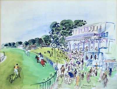 Goodwood, läktaren framför galoppbanan av Raoul Dufy