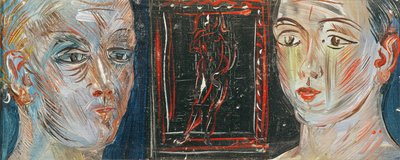 Två kvinnohuvuden (olja på duk) av Raoul Dufy