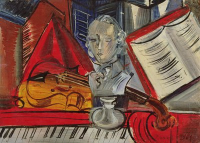 Hyllning till Mozart, ca 1945 (olja på duk) av Raoul Dufy
