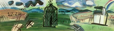 Kiosk och regnbåge (olja på duk) av Raoul Dufy