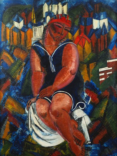 Stor kvinna som badar; Le Grande Baigneuse av Raoul Dufy