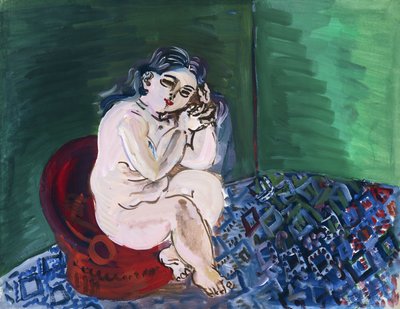 Naken med en stol; Nu au Fauteuil av Raoul Dufy