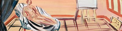 Naken med staffli (olja på duk) av Raoul Dufy