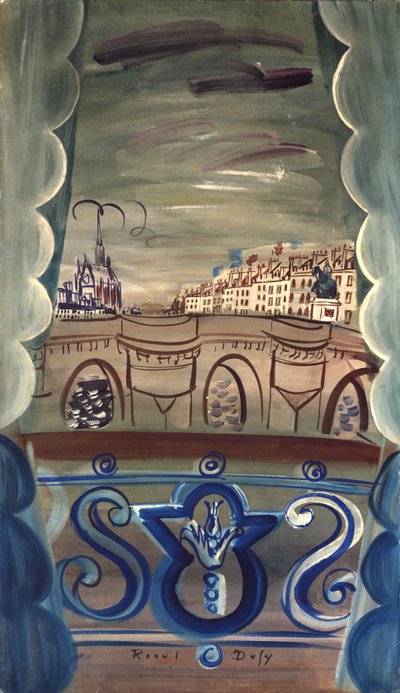Öppet fönster med utsikt över Pont Neuf av Raoul Dufy
