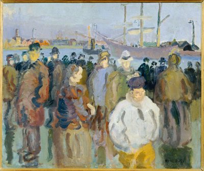 Kajen i Rouen (målning på duk) av Raoul Dufy