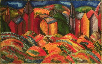 De röda husen i Sainte-Adresse av Raoul Dufy