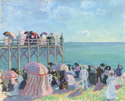 Stranden och piren vid Trouville av Raoul Dufy